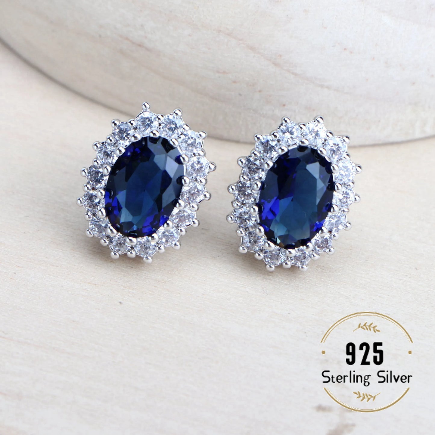 Silver 925 Women Bridal Jewelry Sets Blue Zirconia
