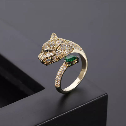 Personality Leopard Head Design (Wedding Rings for Women Men Jewelry Christmas Gift)