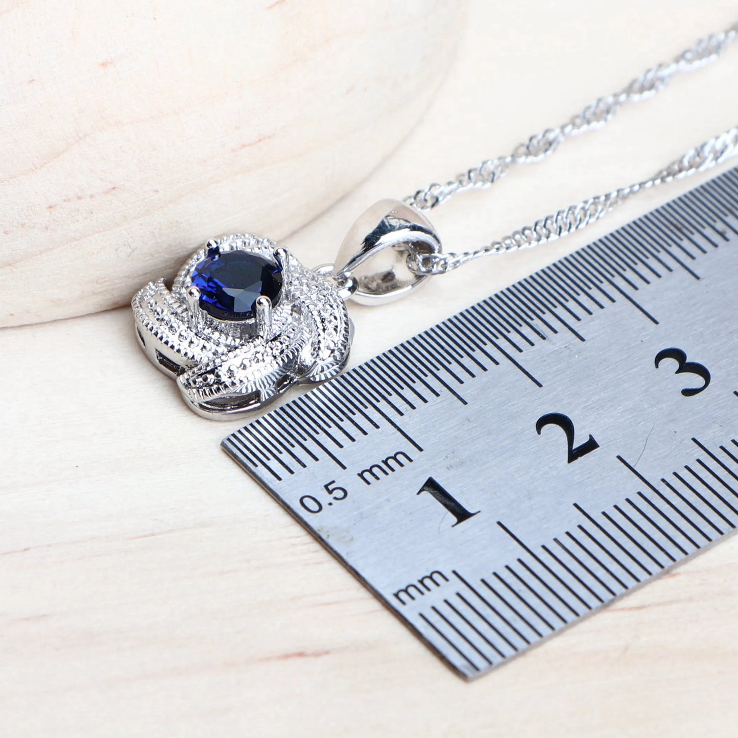 Blue Zirconia Women Jewelry Sets 925 Sterling Silver