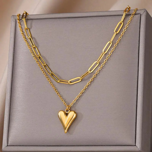 Necklace - Gold Color Chain Choker Vintage Jewelry Accessories