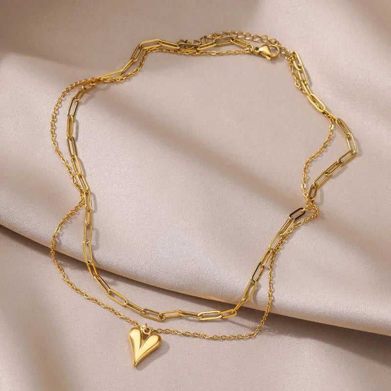 Necklace - Gold Color Chain Choker Vintage Jewelry Accessories
