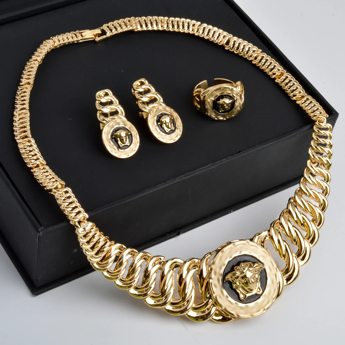 Dubai Luxury Jewelry Set for Women Gold Plated Lion Necklace