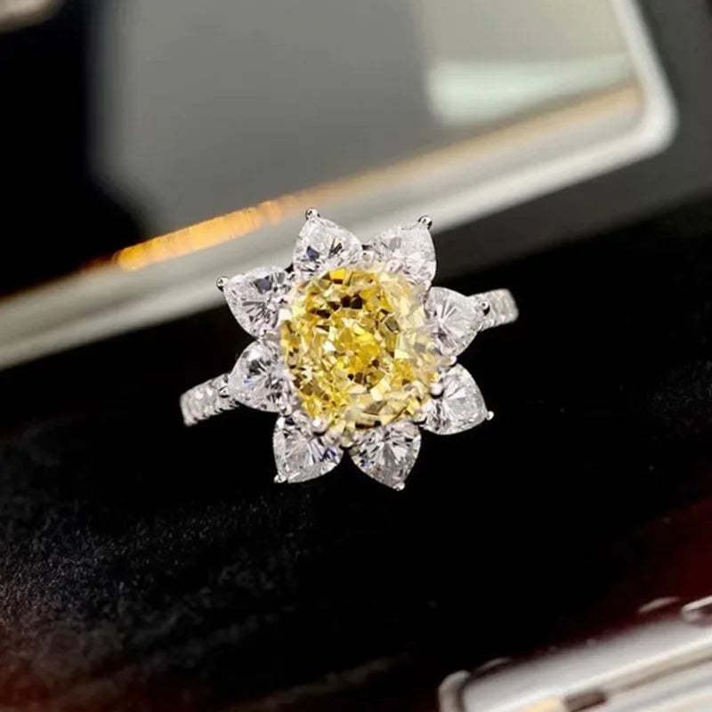Gorgeous Yellow Cubic Zirconia Ring for Women